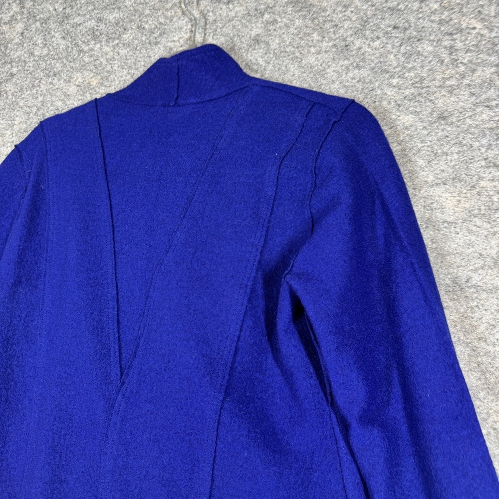Eileen Fisher Vibrant Blue Wool Snap Closure Jacket Size S Lagenlook Minimalist - Picture 14 of 16